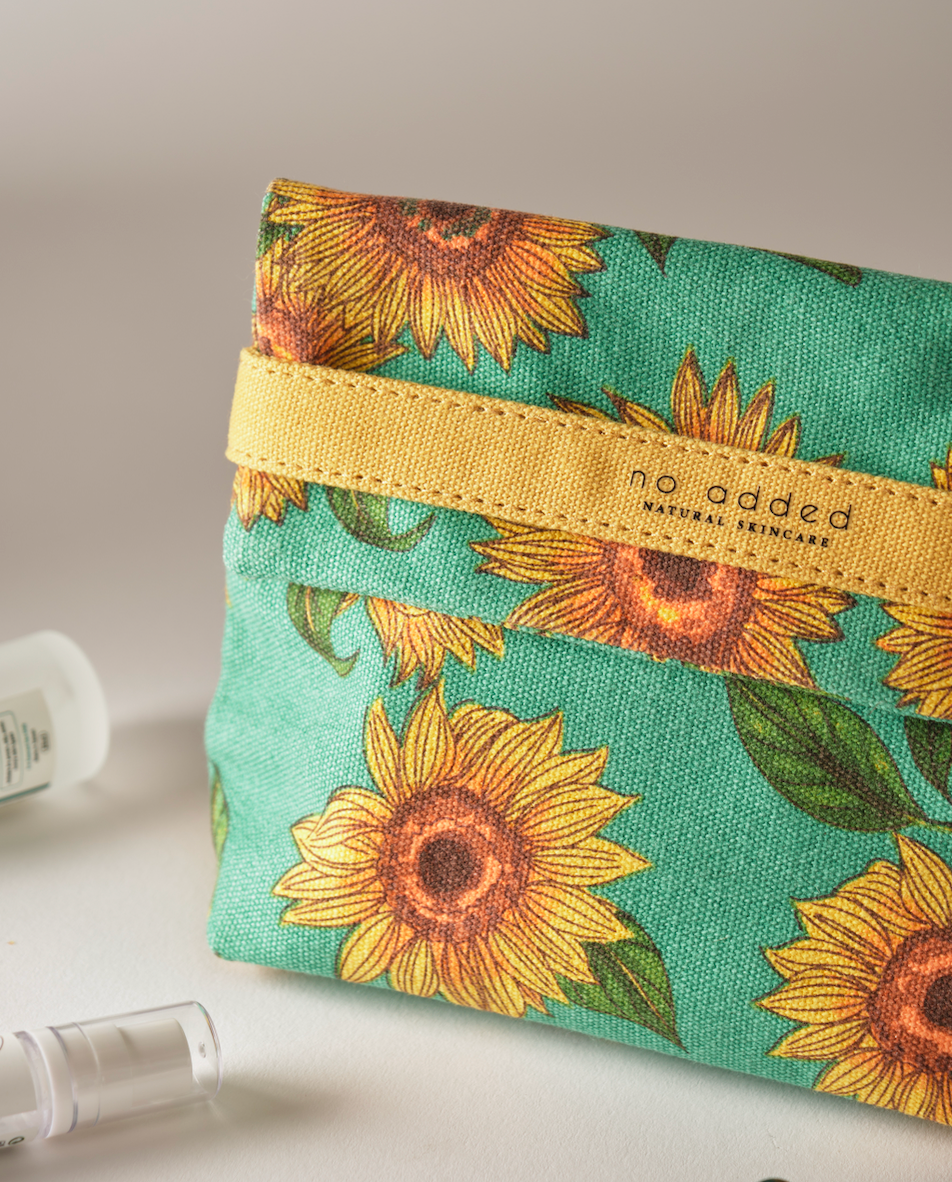 Hand Painted Sunflower Makeup Bag (精緻手繪太陽花化妝袋)